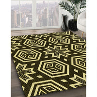 Patterned Metallic Gold Rug, pat3153yw