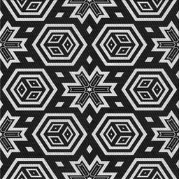 Square Patterned Black Novelty Rug, pat3153