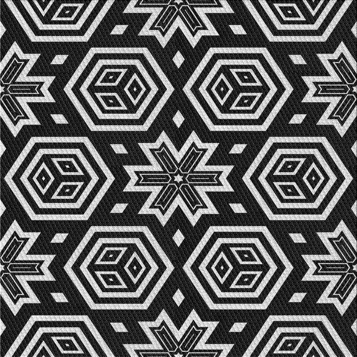 Square Patterned Black Novelty Rug, pat3153