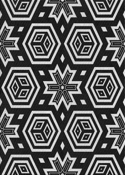Patterned Black Novelty Rug, pat3153
