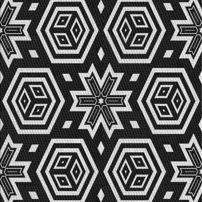 Patterned Black Novelty Rug, pat3153