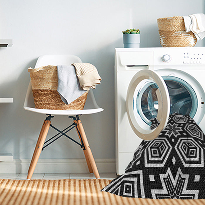 Machine Washable Transitional Black Rug in a Washing Machine, wshpat3153