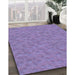 Patterned Purple Mimosa Purple Rug in Family Room, pat3154blu
