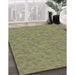 Machine Washable Transitional Green Rug in a Family Room, wshpat3154lblu