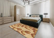 Patterned Orange Rug in a Bedroom, pat3155brn