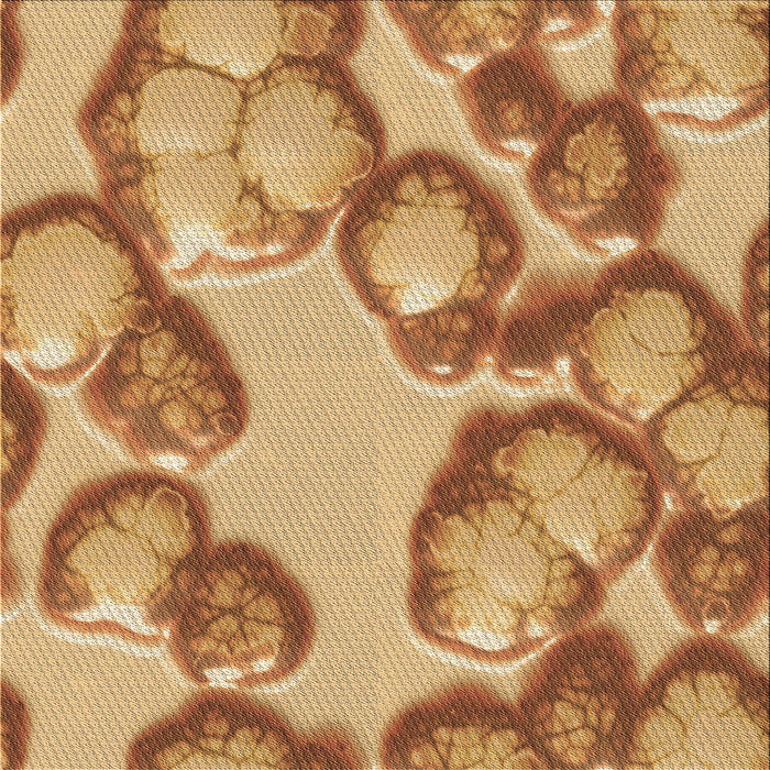 Round Patterned Orange Rug, pat3155brn