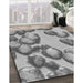Patterned Silver Gray Rug in Family Room, pat3155gry