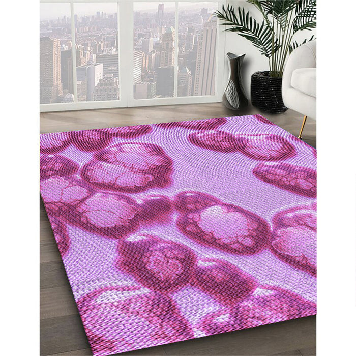 Patterned Violet Purple Rug in Family Room, pat3155pur