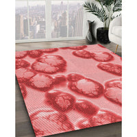 Patterned Light Coral Pink Rug, pat3155rd