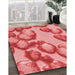 Patterned Light Coral Pink Rug in Family Room, pat3155rd