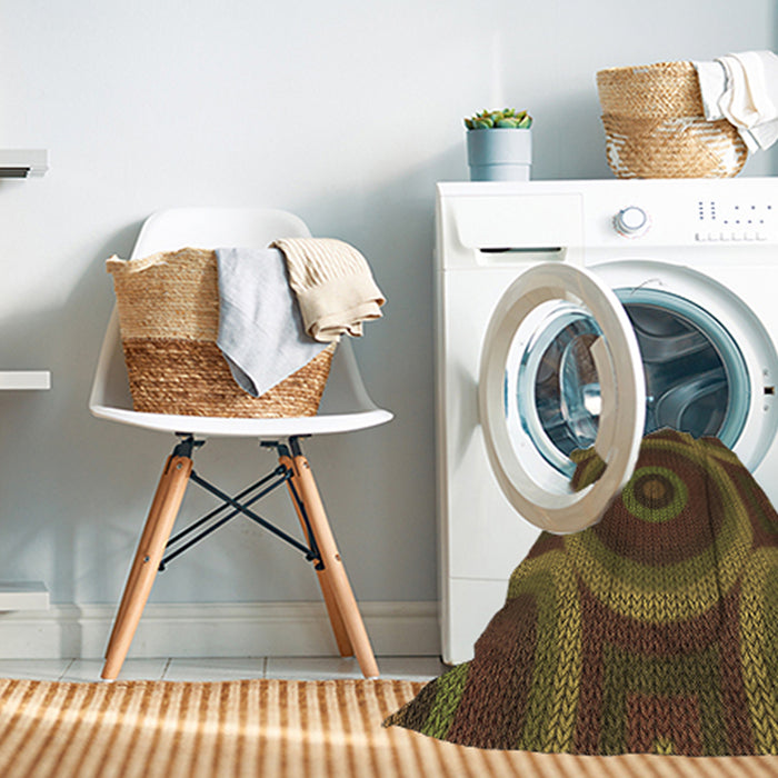 Machine Washable Transitional Bakers Brown Rug in a Washing Machine, wshpat3156brn