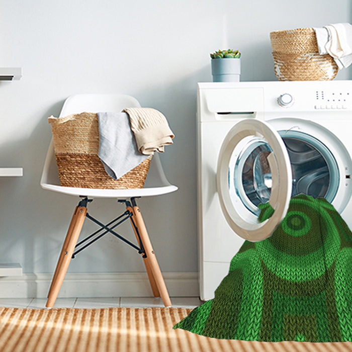 Machine Washable Transitional Deep Emerald Green Rug in a Washing Machine, wshpat3156grn