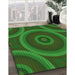 Machine Washable Transitional Deep Emerald Green Rug in a Family Room, wshpat3156grn