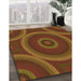 Machine Washable Transitional Saffron Red Rug in a Family Room, wshpat3156org