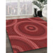 Machine Washable Transitional Cranberry Red Rug in a Family Room, wshpat3156rd