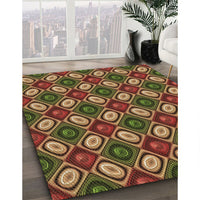 Patterned Red Brown Rug, pat3157brn