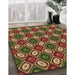 Patterned Red Brown Rug in Family Room, pat3157brn