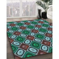 Patterned Taupe Brown Rug, pat3157lblu