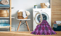 Machine Washable Transitional Dark Magenta Purple Rug in a Washing Machine, wshpat3157pur