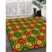 Machine Washable Transitional Saffron Red Rug in a Family Room, wshpat3157yw