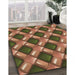 Machine Washable Transitional Bronze Brown Rug in a Family Room, wshpat3158brn