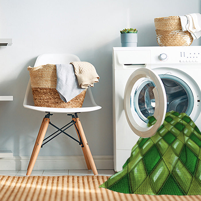 Machine Washable Transitional Green Rug in a Washing Machine, wshpat3158grn