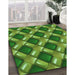 Machine Washable Transitional Green Rug in a Family Room, wshpat3158grn