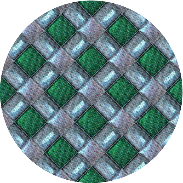 Square Machine Washable Transitional Blue Moss Green Rug in a Living Room, wshpat3158lblu