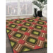 Machine Washable Transitional Red Brown Rug in a Family Room, wshpat3159brn