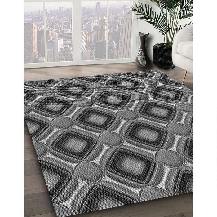 Machine Washable Transitional Black Rug in a Family Room, wshpat3159gry