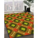 Machine Washable Transitional Saffron Red Rug in a Family Room, wshpat3159yw