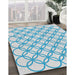 Patterned Blue Novelty Rug in Family Room, pat315