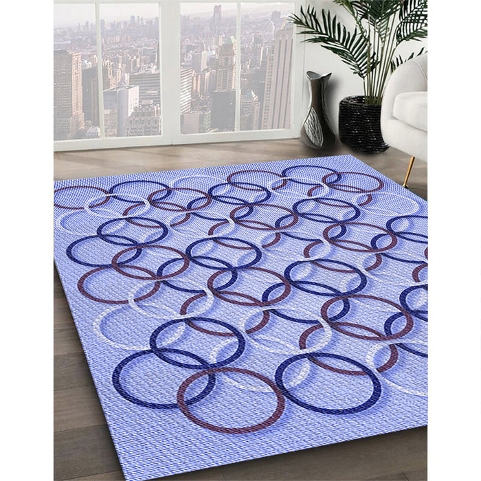 Patterned Jeans Blue Rug in Family Room, pat316blu