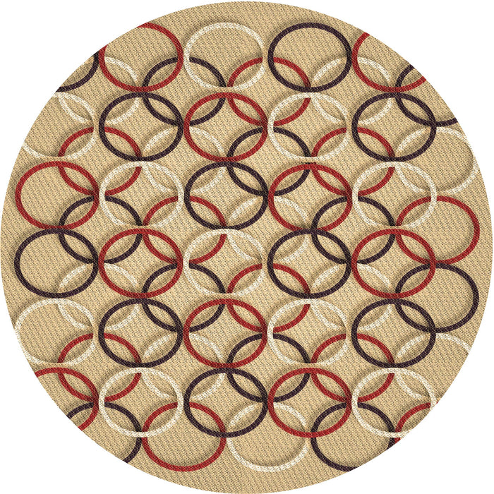Square Patterned Light Brown Rug, pat316brn