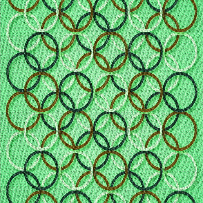 Patterned Dark Lime Green Rug, pat316grn