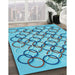 Machine Washable Transitional Blue Ivy Blue Rug in a Family Room, wshpat316lblu