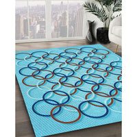 Patterned Blue Ivy Blue Rug, pat316lblu