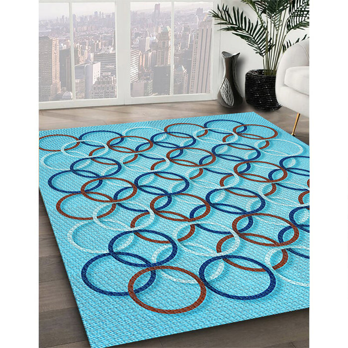 Patterned Blue Ivy Blue Rug in Family Room, pat316lblu