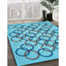 Patterned Blue Ivy Blue Rug in Family Room, pat316lblu