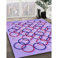 Patterned Mauve Purple Rug, pat316pur