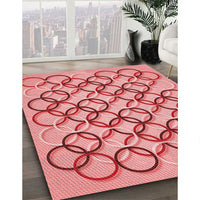 Patterned Pastel Pink Rug, pat316rd