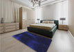 Patterned Night Blue Rug in a Bedroom, pat3160blu