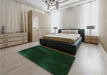 Patterned Deep Emerald Green Rug in a Bedroom, pat3160grn