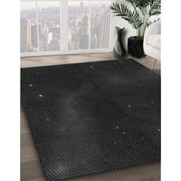 Patterned Black Rug, pat3160gry