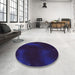 Round Patterned Amethyst Purple Rug in a Office, pat3160pur