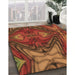 Machine Washable Transitional Red Rug in a Family Room, wshpat3162brn