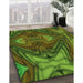 Machine Washable Transitional Dark Lime Green Rug in a Family Room, wshpat3162grn