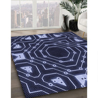 Patterned Periwinkle Purple Rug, pat3163blu