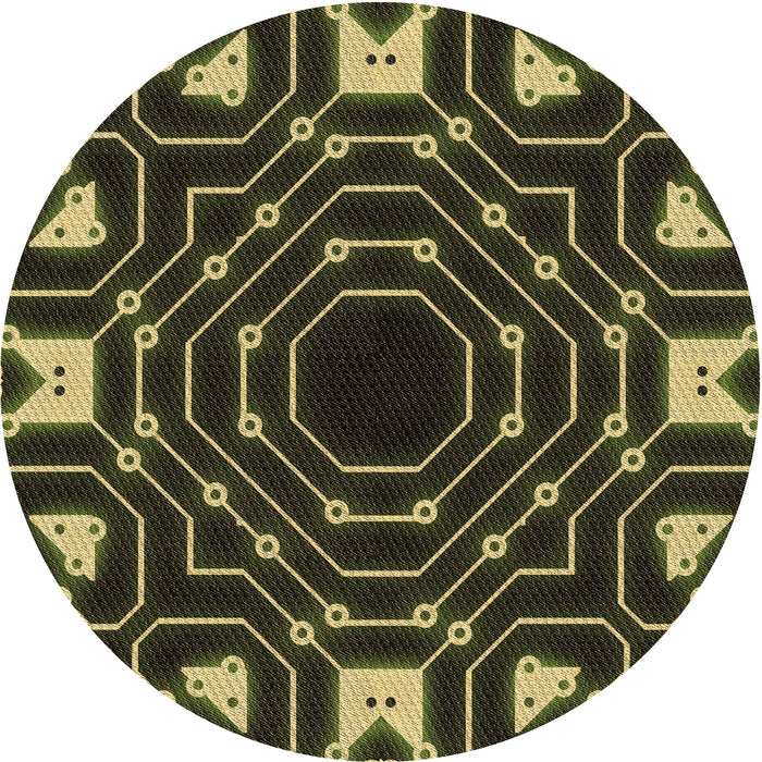 Square Patterned Midnight Gray Rug, pat3163brn