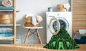 Machine Washable Transitional Deep Emerald Green Rug in a Washing Machine, wshpat3163grn